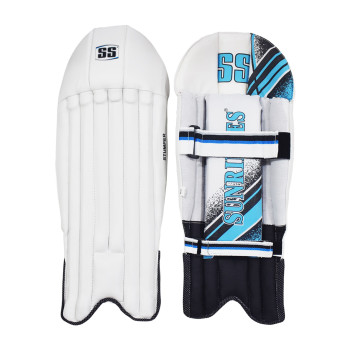 Stumper Cricket Wicket Keeping Leg Guard  -  Mens, White